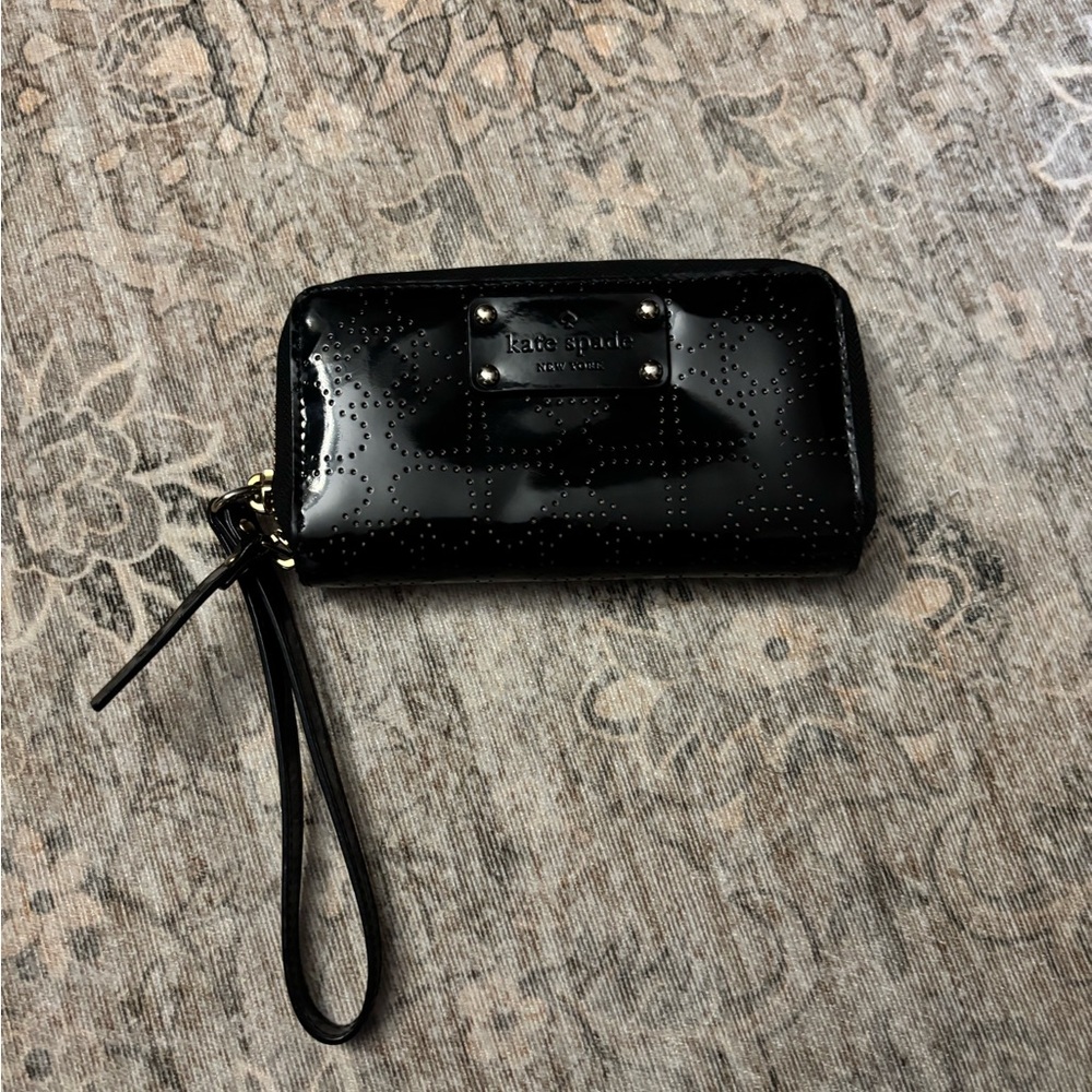 Kate Spade Glossy Black Wristlet